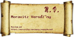 Moravitz Versény névjegykártya